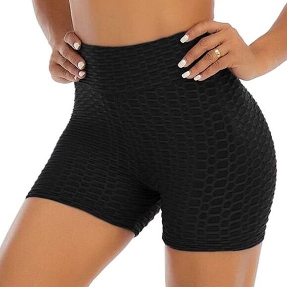 Black Tik Tok High Waisted Shorts Size Medium - Picture 1 of 5